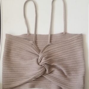 SHEIN Taupe Ribbed Crop Top